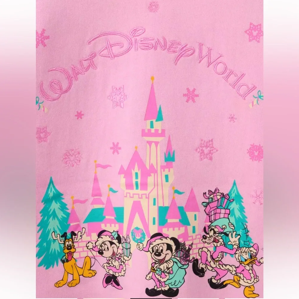 Santa Mickey Mouse and Friends Holiday Pullover Sweatshirt Walt Disney World XS - Picture 3 of 11